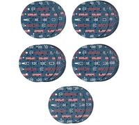Bosch 55x Set de 55 discos de lija para láminas EXPERT O780, 150 mm | para Madera dura, Pintura sobre madera, Grano 5x 60, 15x 80, 15x 120, 15x 180, 5x 240, Accesorios Lijadora excéntrica