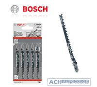 Bosch 5x Hoja para Caladora T 244 D Clean para Madera 2608630058