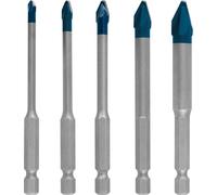 Bosch 5x Set de brocas EXPERT HEX-9 Hard Ceramic | para Baldosas de cerámica dura, Baldosas de cerámica blanda, Ø 4,00, 5,00, 6,00, 8,00, 10,00 mm, Accesorios Taladro