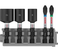 Bosch Professional - 5 piezas Juego de brocas y llaves de vaso, Control de impacto, puntas PZ/PH, Pick and Click, Longitud: 50 mm