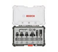 Bosch Professional Set de brocas fresadoras 6 piezas para madera, recortes y bordes, vástago Ø 6 mm