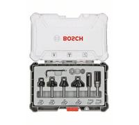 Bosch Set de brocas fresadoras para recortes y bordes, 6 piezas para madera, vástago de Ø 8 mm