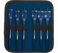 Bosch 6x Set de brocas fresadoras planas EXPERT Self Cut Speed (para Madera blanda, Aglomerado, Ø 14,0, 16,0, 18,0, 20,0, 22,0, 24,0 mm, Professional Accesorios Taladro)