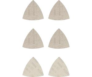 Bosch 6x Set de mallas de lija EXPERT M480 para lijadoras delta | para Pintura sobre madera, Madera dura, Ø 93x93 mm, Grano 2x 80, 2x 120, 2x 180, Professional Accesorios Lijadora delta