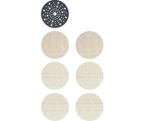 Bosch 7x Kit de iniciación EXPERT M480 para lijadoras excéntricas | para Pintura sobre madera, Madera dura, Grano 2x 80, 2x 120, 2x 180, Accesorios Lijadora excéntrica, Lijadora orbital