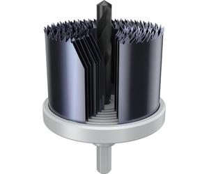 Bosch 7x Set de sierras de corona con mandril para madera y placas de yeso | para Cartón-yeso, Madera blanda, Ø 26, 32, 39, 45, 51, 58, 64 mm, Professional Accesorios Taladro