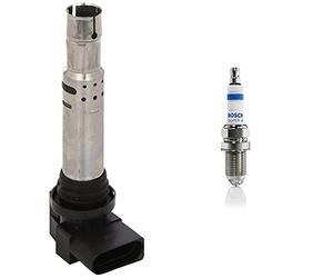 Bosch 986221023 Bobina De Encendido + Fr78X (N50) Bujías De Níquel Super 4 Kit De 4