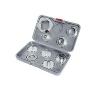 Bosch 9x Set de guías de plantillas PRO, sistema métrico, para fresadoras | 140 x 58 mm,