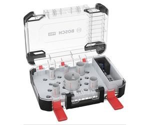 Bosch 9x Set Sierra Corona PRO MultiMat Power Change plus | para Madera blanda, Cartón-yeso, Ø 19, 25, 30, 35, 40, 68 mm, Professional Accesorios Taladro