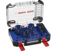 Bosch 9x Set universal de sierras de corona EXPERT Multi Material PC Plus (para Madera con metal, Ladrillo, Ø 22, 25, 35, 51, 60, 68 mm, Professional Accesorios Taladro)