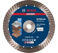 Bosch Accessories 1x Disco de Corte con Diamante EXPERT MultiMaterial Turbo (per hormigón, ladrillos, piedra blanda, Ø 230 x 22,23 mm, Accesorios Amoladora Grande)