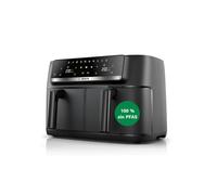 Bosch Air Fryer Serie 4, doble cesta 9L (2 x 4,5L) 6 prog. negro, MAFD440B0 | Prepara dos recetas a la vez con fin sincronizado para disfrutar de platos calientes juntos y sin complicaciones.