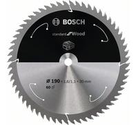 Bosch Akku-Kreissägeblatt Estándar para Madera,190 x 1,6 / 1,1 x 30 ,60 Dientes