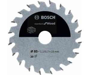 Bosch Akku-Kreissägeblatt Estándar para Madera, 85 x 1,1 / 0,7 x 15 , 20 Dientes