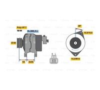 BOSCH Alternador 110A 14V para KIA Sorento I Hyundai H-1