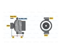 BOSCH Alternador Generador 90A 14V para Mercedes-Benz A-Klasse Vaneo