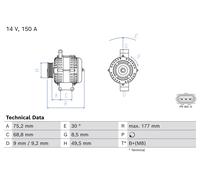 BOSCH Alternador Generator Para Ford Focus C-Max II DA_ HCP DP 2.0 LPG