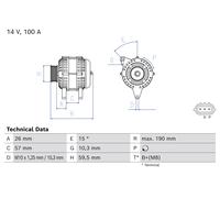 BOSCH Alternador Generator Para Mazda CX-7 ER 2.2 MZR-CD 6 Kombi GH BL
