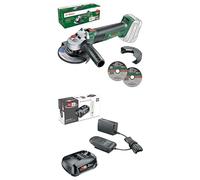 Bosch Amoladora Pequeña a Batería UniversalGrind 18V-75,115mm y 125mm Diámetro, sin Batería, Edición para Amazon + Kit de démarrage de batterie 18 V (1 batterie 2,5 Ah, chargeur, système 18 V)