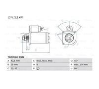 BOSCH Anlasser Starter 2.2kW Para Fiat Ducato Kasten Pritsche/Fahrgestell