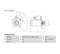 BOSCH Arrancador Starter 2.2kW Para Opel Movano Pritsche/Fahrgestell Combi