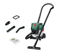 Bosch Aspirador en seco y húmedo PAS15-220 (Tubos de extensión, Manguera de aspiración de 2,2 m, Tubo Flexible/acodado, boquillas para Suelos y Ranuras, Filtro Plisado Plano, UniversalAdapter)