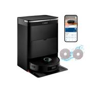 Bosch - Robot Spotless MAX CAM, BCRDW3BX, aspira y friega, Potencia 11.000 Pa, Almohadillas giratorias, estación Seca-húmeda, Visión Inteligente por luz estructurada, Cámara, Home Connect App, Negro