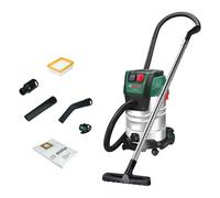 Bosch Aspirador con Cable PAS30-240PRS (Tubos de extensión, Manguera de 2,2 m, Tubo Flexible/acodado, boquillas para Suelos y Ranuras, Filtro Plisado Plano (HEPA), Mando)