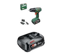 Bosch atornillador a batería EasyDrill 18V-38 (1 batería de 2,5 Ah; sistema de 18 V; en maletín de transporte) + Bosch Batería W-B PBA 18V 2.5Ah
