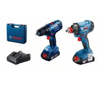 BOSCH Atornillador de impacto a batería GDX 180-LI + Taladro atornillador a batería GSR 180-LI 06019G5222