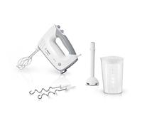 Batteur Bosch - MFQ36440 - 450 W - 5 vitesses - 2 fouets / 2 crochets pétrisseurs inox - Bol gradué avec couvercle - Blanc / G