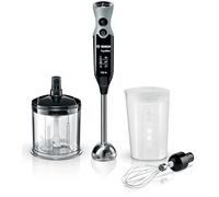 Bosch - Batidora de mano profesional, ErgoMixx, 750 W, 12+1 velocidades, QuattroBlade, Picador y vaso, Negro, MSM67160
