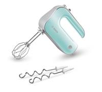 Bosch - Batidora de Repostería Styline, 500 W, 5 velocidades, Barillas FineCreamer, Cuchillas de Acero Inoxidable, Turquesa, MFQ40302