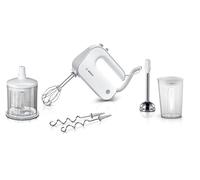 Bosch - Batidora de repostería Styline, 500 W, 5 velocidades, Barillas FineCreamer, Cuchillas de Acero Inoxidable, Blanco, MFQ4080