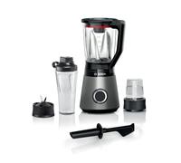 Bosch, Batidora de vaso VitaPower Serie 4, MMB4197S, 1200 W | Cuchillas de acero inoxidable, jarra de cristal, tapa de seguridad, 2 velocidades y función impulso. Plata