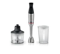 Bosch - Batidora ErgoMaster, Serie 6, 1200 W, QuattrBlade System Pro, Accesorios incluidos, Acero inoxidable, MSM6M830