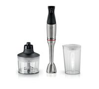 Bosch - Batidora ErgoMaster, Serie 6, 1200 W, QuattroBlade System Pro, Accesorios incluidos, Acero inoxidable, MSM6M830