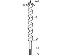 BOSCH Broca helicoidal, hexagonal 10 x 385 x 450 mm, d 6,35 mm 2608597641