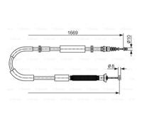 BOSCH Cable De Freno De Mano Trasero Derecho Compatible Para Fiat Stilo Bravo II