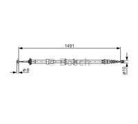 BOSCH Cable De Freno De Mano Trasero Izquierdo Para Fiat 500 312_ 1 987 482