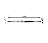 BOSCH Cable de Freno Mano Trasero Izquierda Derecha Apto para Citroën Jumpy