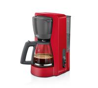 Bosch - Cafetera de Goteo, Jarra de Cristal Ergonómica, Depósito de Agua Extraible, Filtro Extraible, Apagado Automático, Anti Goteo, Rojo, TKA2M114