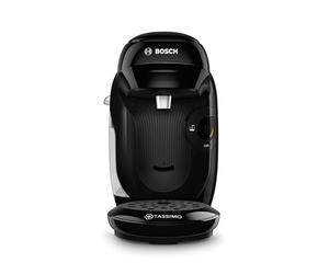 Bosch - Cafetera multibebida Tassimo Happy Friendly, Hasta 70 bebidas, OneTouch, Preparación individual, Diseño compacto, Intellibrew, Negro, TAS112E