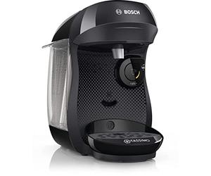 Bosch - Cafetera multibebida TASSIMO HAPPY, más de 40 especialidades, OneTouch, servicio individual, tamaño compacto, INTELLIBREW, negro, TAS1002N