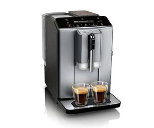 Bosch, Cafetera Superautomática, 6 Niveles Intensidad, Acero, TIE20504 | Aroma Max System, pantalla Easy Select, café especial con solo pulsar un botón, fácil limpieza, molinillo de cerámica,