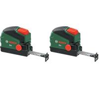 Bosch Cinta métrica 5 m/ft con lápiz (bloqueo automático; nailon; ancho 22 mm; regla métrica; alta precisión; gancho bidireccional, clip metálica sujeción; empuñadura ergonómica) (Paquete de 2)