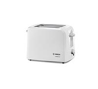 Bosch Compact Class TAT3A011 - Tostador, 980 W, 2 ranuras extra anchas, bandeja recogemigas, color blanco