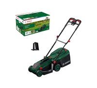 Bosch cortacésped a batería ROTAK18V-32 (anchura de corte: 32 cm, altura de corte: 25-65 mm, cesto de tela de 35 l, tapón para triturado, sin batería)