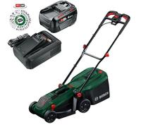 Bosch cortacésped a batería ROTAK18V2-43 (anchura de corte: 43 cm, altura de corte: 30-75 mm, cesto de tela de 40 l, tapón para triturado, sin batería)