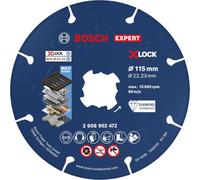 Bosch Disco de corte con diamante EXPERT Metal, X-Lock | para Hierro fundido, Acero inoxidable, Ø 115 mm, Accesorios Amoladora pequeña